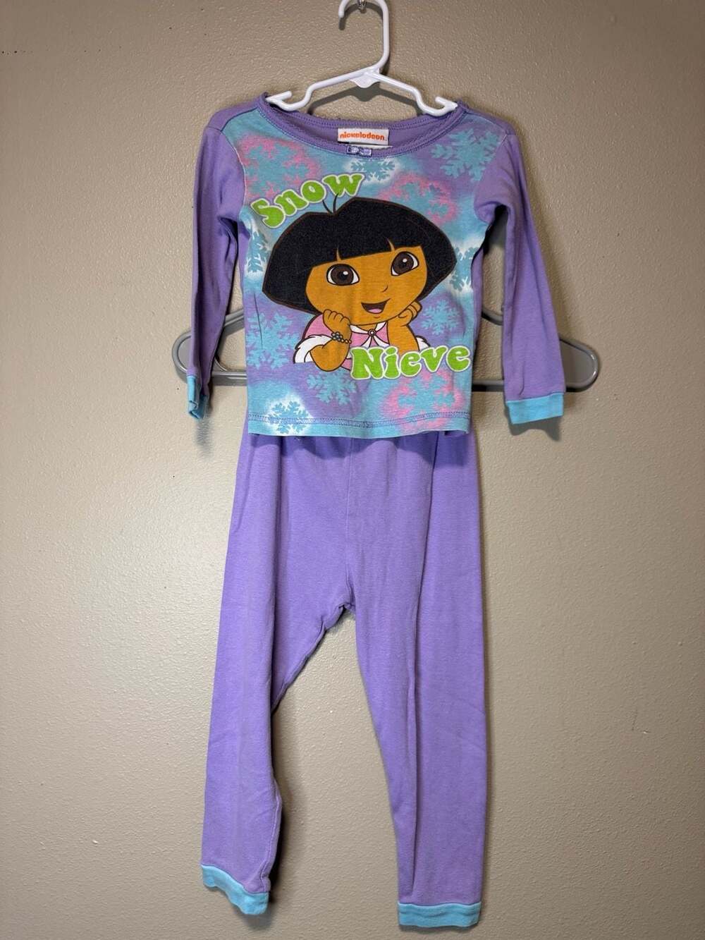 Nickelodeon Dora The Explorer Snow Nieve Pajama Set Size 4